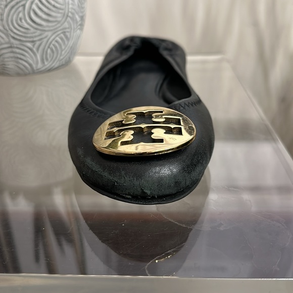 Tory Burch Minnie Travel Perfect Black & Gold Ballet Flats - Picture 11 of 16